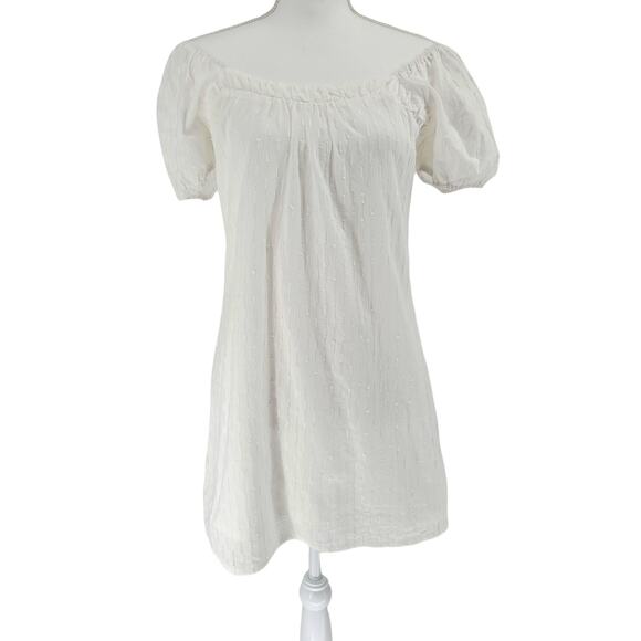 Women's White Off-Shoulder Boho Top Lightweight Cotton Blouse Summer‎ Casual - Picture 1 of 6